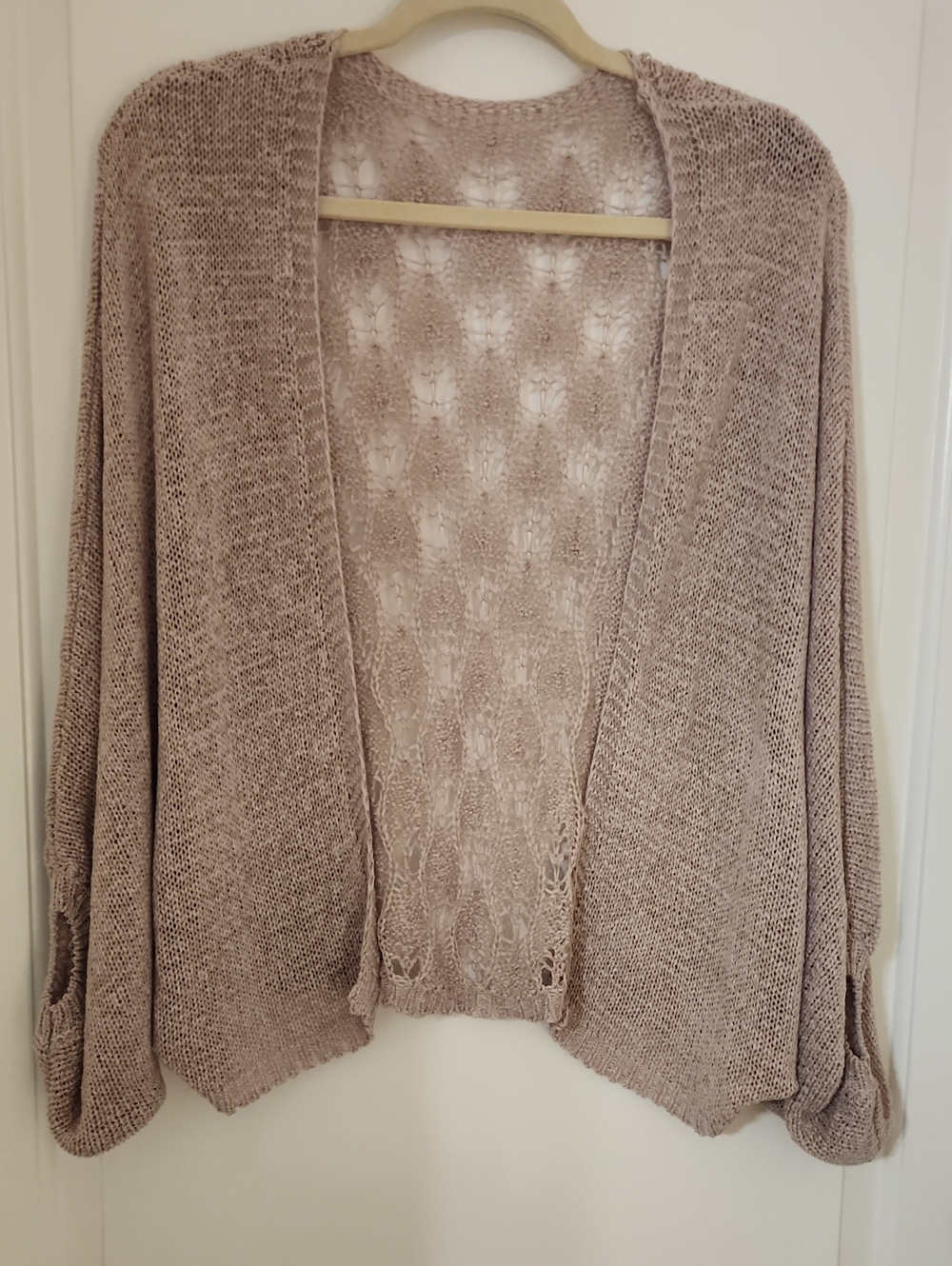 Anthropologie Open-Front Knit Cardigan - Dusty Mauve